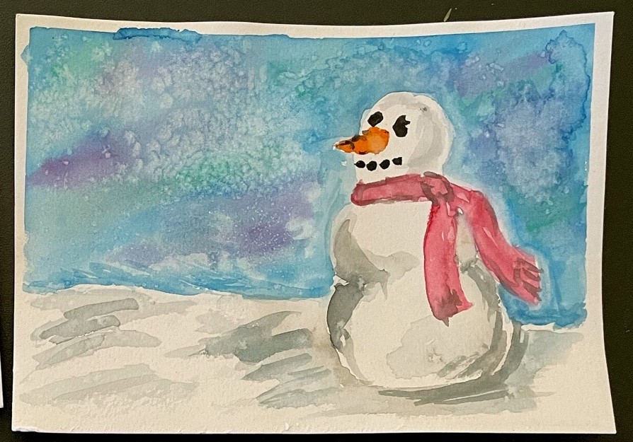 watercolor snowman