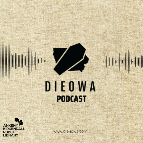 Black Dieowa Podcast logo on a tan background 
