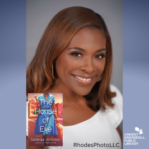 Photo of author Sadeqa Johnson and the cover of her book The House of Eve