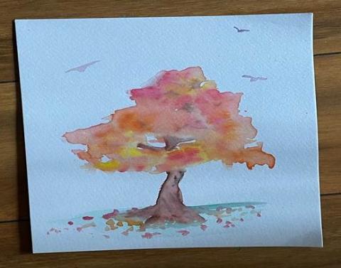 Watercolor Fall Tree