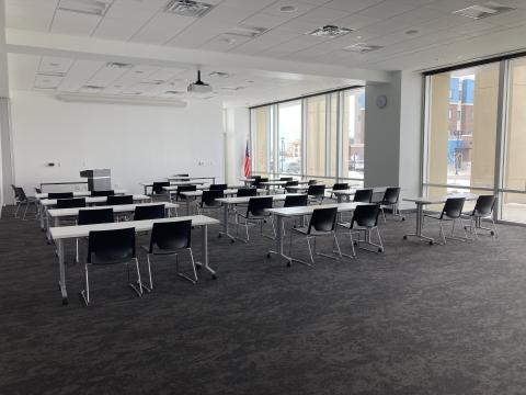 Image of Meeting Room A space from the back left corner looking forward