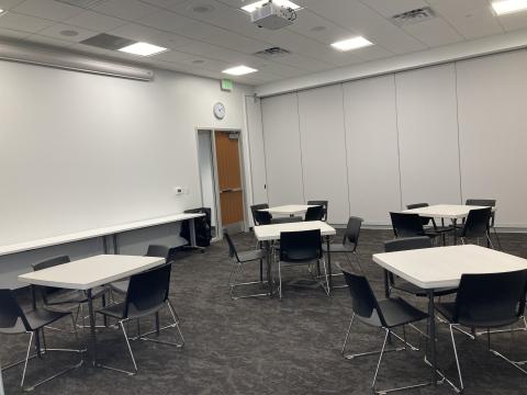 Image of Meeting Room B from the front, right-hand side looking towards the back left corner.