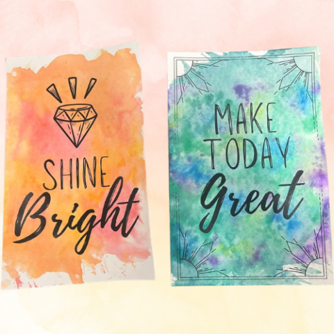 Two watercolor posters with inspirational quotes