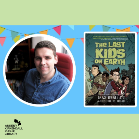 Photo of author Max Brallier and the book cover of The Last Kids on Earth