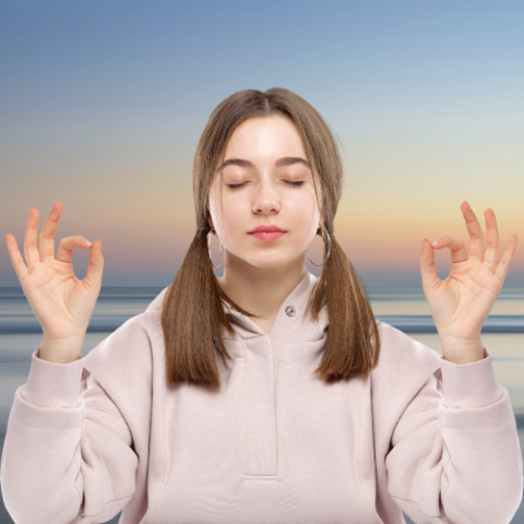 Photo of teen meditating