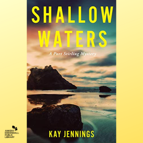 Book cover of Shallow Waters by Kay Jennings with a yellow gradient background