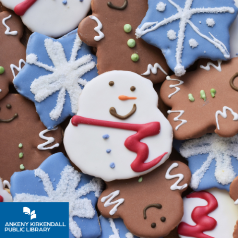 holiday cookies of snowmen, snowflakes, and gingerbread men