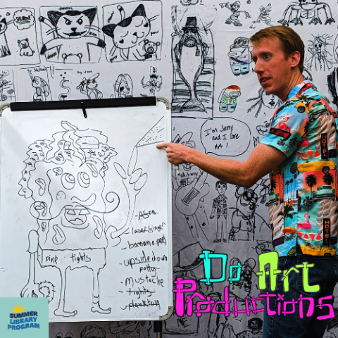 Chet from Do Art Productions with a hand drawn comic