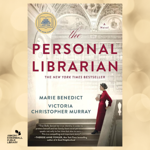 Book cover of The Personal Librarian by Heather Terrell and Victoria Christopher Murray with blurred, yellow lights in the background