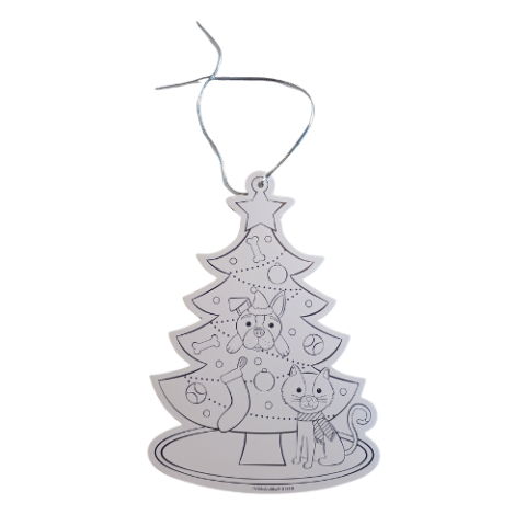 Paper ornament tree craft with string