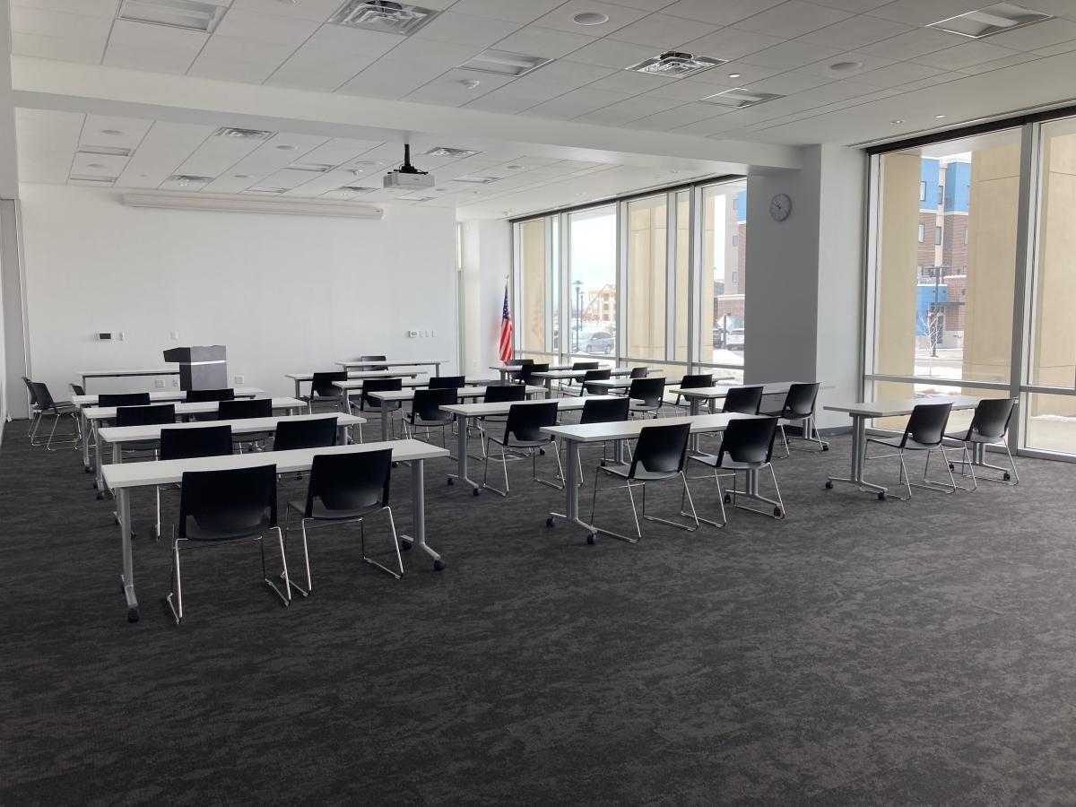 Image of Meeting Room A space from the back left corner looking forward