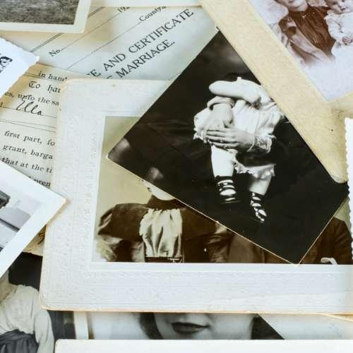 Image of old photographs that relate to genealogy research