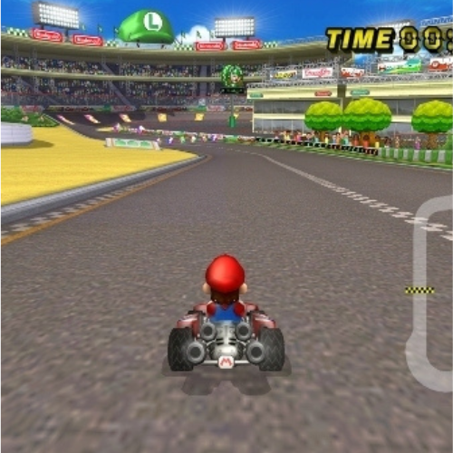 A screenshot of Mario Kart video game