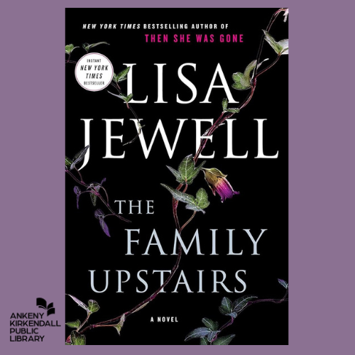 Book cover of The Family Upstairs by Lisa Jewell with a purple background