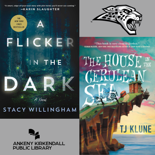 Cover of A Flicker in the Dark and cover of the house on the cerulean sea